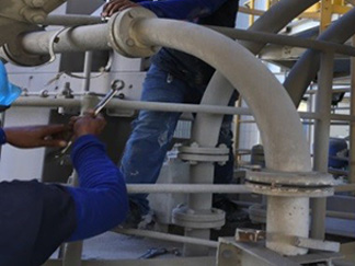 Installation of Elbow Pipe with Ceramic Liner