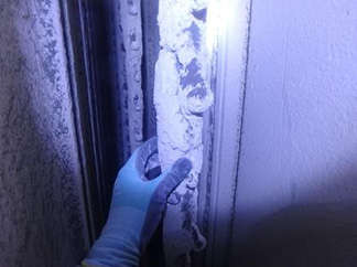 Hardened dust built-up on old RDE