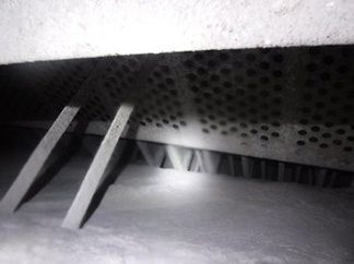 Condition at inlet area near Gas Distribution Screen after Sonic Horn installation