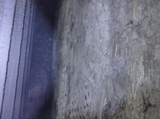 Dust-coated and blocked inlet GD screen