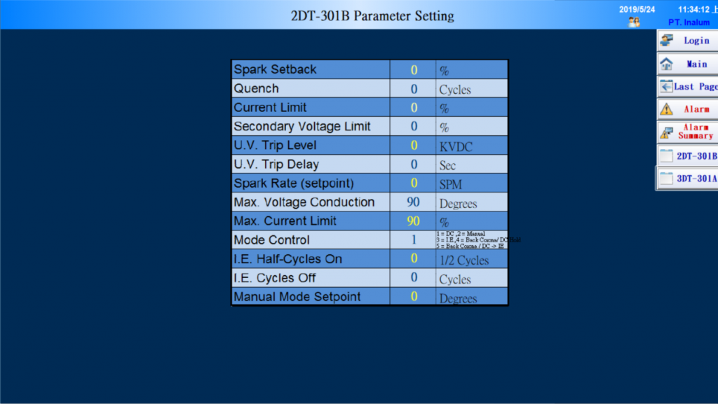 SCADA System – Parameter Setting