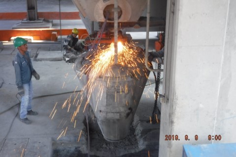 Dismantling old blow tank