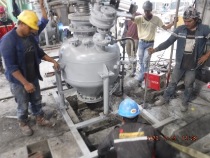 Installing new blow tank