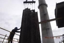 Multiple old CPs being lifted out of ESP using crane