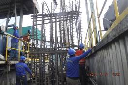 Old DE frames being taken out of ESP using crane